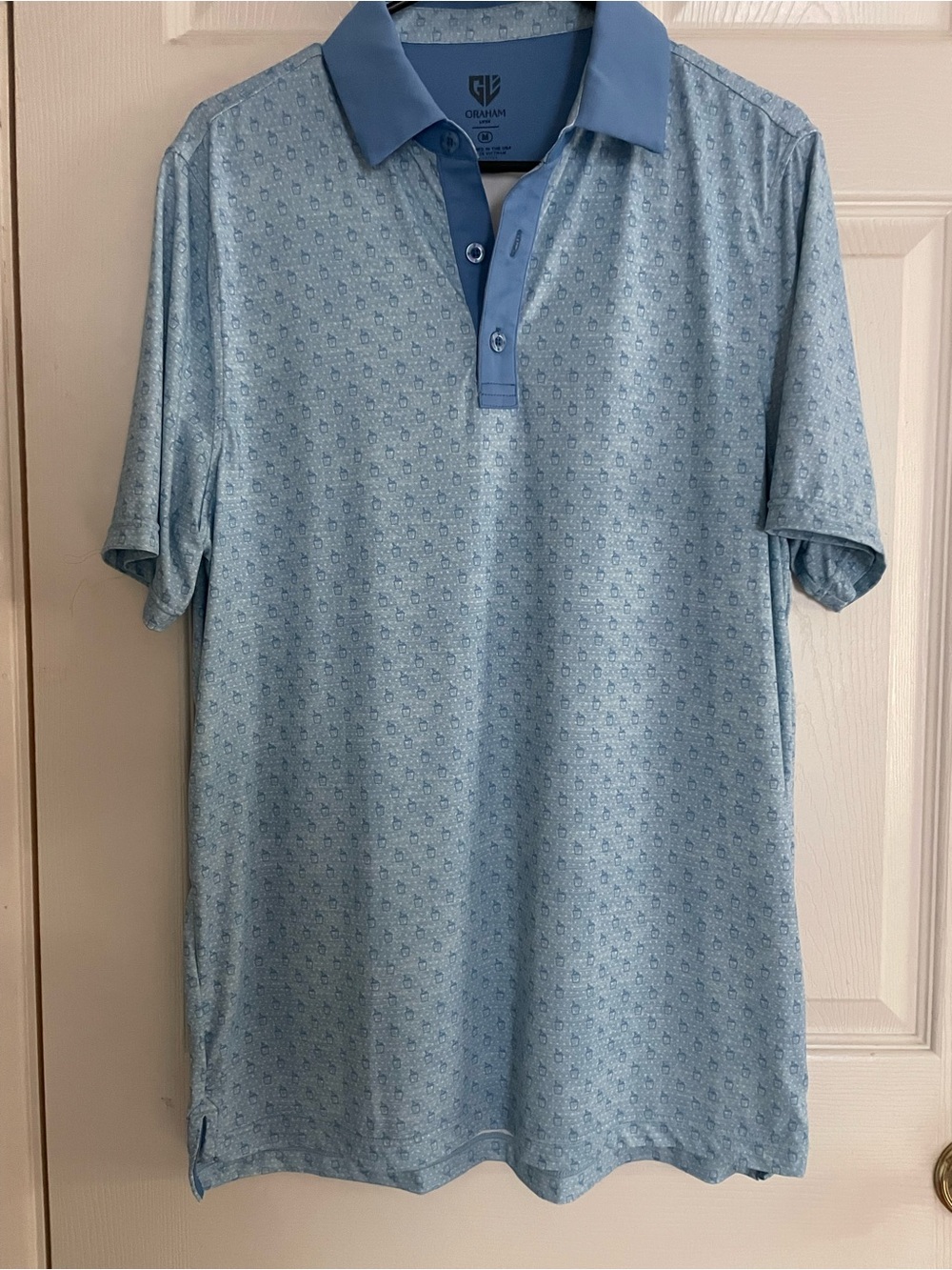 Graham Luxe  Light Blue Polo Shirt - Men's Short Sleeve